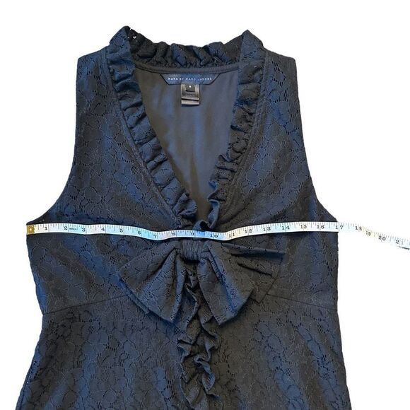 Marc By Marc Jacobs A-Line Lace Sleeveless Dress with Bow & Ruffle Detail Size 8 - Picture 11 of 15